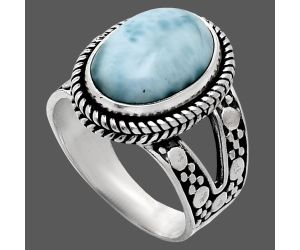 Larimar (Dominican Republic) Ring size-7 EXR04943 R-1732, 10x14 mm