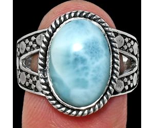 Larimar (Dominican Republic) Ring size-9 EXR04944 R-1732, 10x14 mm