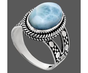 Larimar (Dominican Republic) Ring size-9 EXR04944 R-1732, 10x14 mm