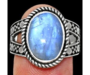 Rainbow Moonstone Ring size-9 EXR04945 R-1732, 10x14 mm