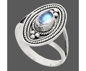 Rainbow Moonstone Ring size-6 EXR04969 R-1258, 6x4 mm