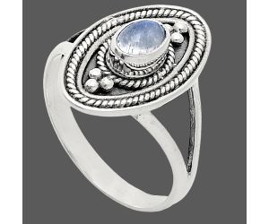 Rainbow Moonstone Ring size-8 EXR04971 R-1258, 6x4 mm