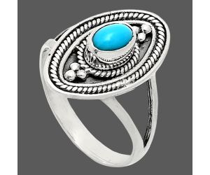 Sleeping Beauty Turquoise Ring size-7.5 EXR04974 R-1258, 6x4 mm