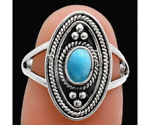 Larimar (Dominican Republic) Ring size-7 EXR04999 R-1258, 6x4 mm