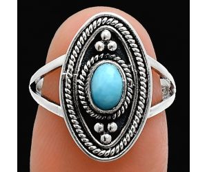 Larimar (Dominican Republic) Ring size-7 EXR05000 R-1258, 6x4 mm