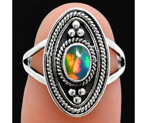 Ethiopian Opal Ring size-6 EXR05034 R-1258, 6x4 mm