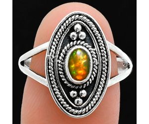 Ethiopian Opal Ring size-8.5 EXR05035 R-1258, 6x4 mm