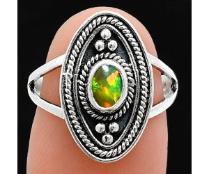 Ethiopian Opal Ring size-7 EXR05036 R-1258, 6x4 mm