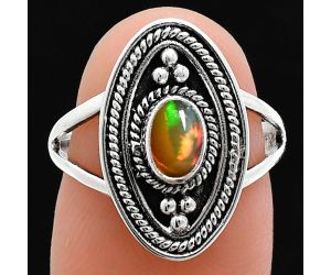 Ethiopian Opal Ring size-7 EXR05040 R-1258, 6x4 mm