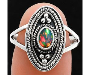 Ethiopian Opal Ring size-9 EXR05042 R-1258, 6x4 mm