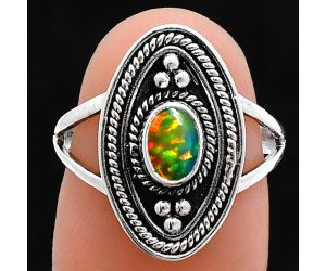 Ethiopian Opal Ring size-7 EXR05044 R-1258, 6x4 mm