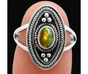 Ethiopian Opal Ring size-7 EXR05045 R-1258, 6x4 mm