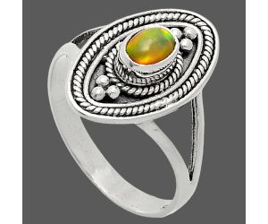 Ethiopian Opal Ring size-9 EXR05046 R-1258, 6x4 mm