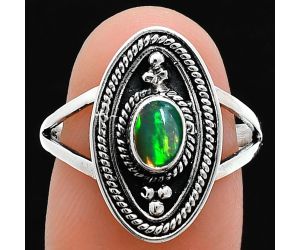 Ethiopian Opal Ring size-8 EXR05048 R-1258, 6x4 mm