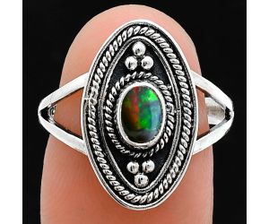 Chalama Black Opal Ring size-8 EXR05052 R-1258, 6x4 mm