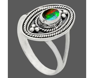 Chalama Black Opal Ring size-8 EXR05052 R-1258, 6x4 mm