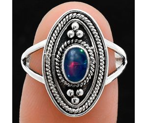 Chalama Black Opal Ring size-7 EXR05053 R-1258, 6x4 mm