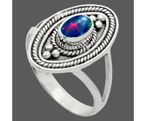 Chalama Black Opal Ring size-7 EXR05053 R-1258, 6x4 mm