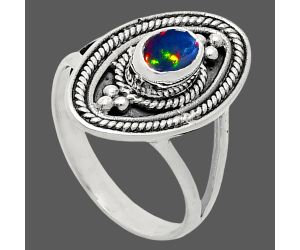 Chalama Black Opal Ring size-6 EXR05054 R-1258, 6x4 mm