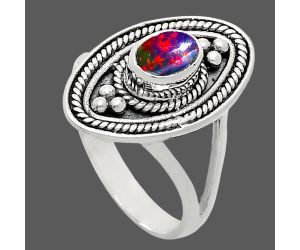 Chalama Black Opal Ring size-6 EXR05058 R-1258, 6x4 mm