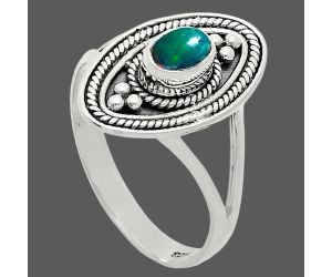 Chalama Black Opal Ring size-9 EXR05059 R-1258, 6x4 mm