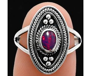 Chalama Black Opal Ring size-7 EXR05062 R-1258, 6x4 mm