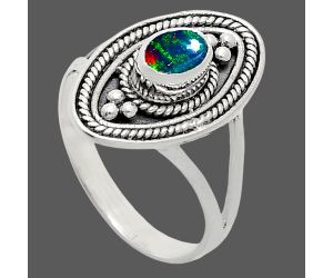 Chalama Black Opal Ring size-7 EXR05063 R-1258, 6x4 mm