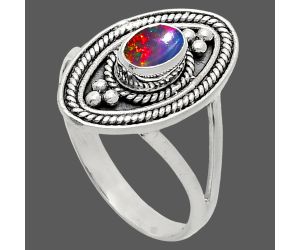 Chalama Black Opal Ring size-8 EXR05064 R-1258, 6x4 mm