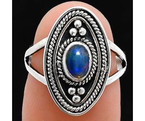 Chalama Black Opal Ring size-6 EXR05065 R-1258, 6x4 mm