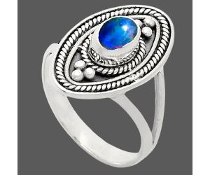 Chalama Black Opal Ring size-6 EXR05065 R-1258, 6x4 mm