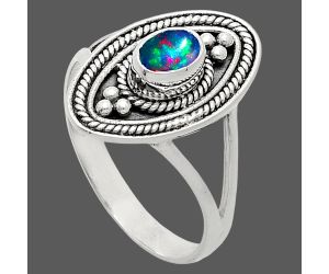 Chalama Black Opal Ring size-8.5 EXR05067 R-1258, 6x4 mm