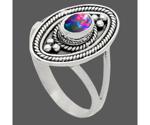 Chalama Black Opal Ring size-8 EXR05068 R-1258, 6x4 mm