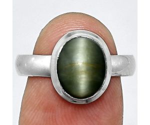 Genuine Cats Eye Ring size-8 EXR05072 R-1007, 8x10 mm