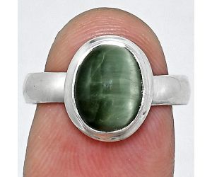 Genuine Cats Eye Ring size-7 EXR05074 R-1007, 8x10 mm