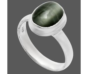 Genuine Cats Eye Ring size-7 EXR05074 R-1007, 8x10 mm