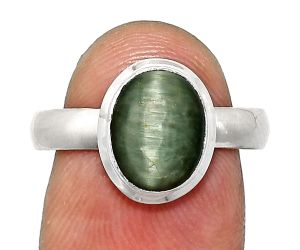 Genuine Cats Eye Ring size-8 EXR05075 R-1007, 8x10 mm