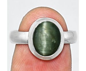 Genuine Cats Eye Ring size-7 EXR05076 R-1007, 8x10 mm