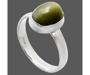 Genuine Cats Eye Ring size-8 EXR05079 R-1007, 8x10 mm