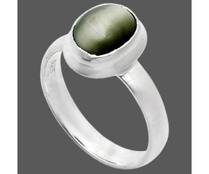 Genuine Cats Eye Ring size-6 EXR05080 R-1007, 7x9 mm