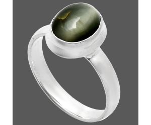 Genuine Cats Eye Ring size-8 EXR05084 R-1007, 8x10 mm