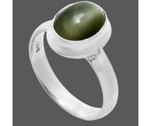 Genuine Cats Eye Ring size-7 EXR05085 R-1007, 8x10 mm