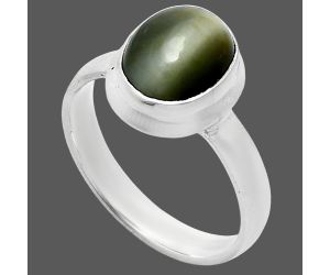 Genuine Cats Eye Ring size-7 EXR05086 R-1007, 8x10 mm