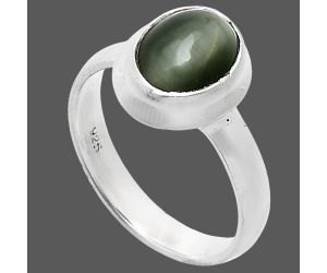 Genuine Cats Eye Ring size-7 EXR05090 R-1007, 7x9 mm