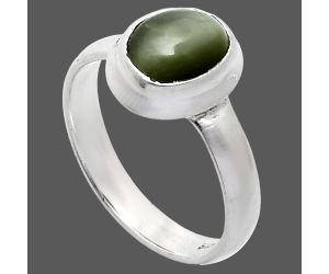 Genuine Cats Eye Ring size-7 EXR05092 R-1007, 7x9 mm