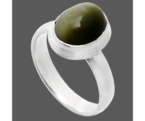 Genuine Cats Eye Ring size-6 EXR05094 R-1007, 8x10 mm