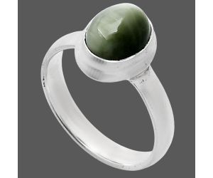 Genuine Cats Eye Ring size-7 EXR05095 R-1007, 7x9 mm