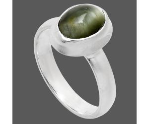 Genuine Cats Eye Ring size-6 EXR05099 R-1007, 7x9 mm