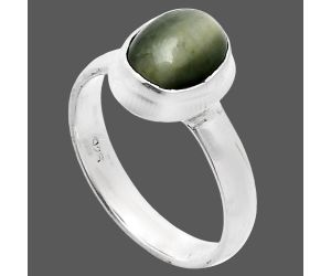 Genuine Cats Eye Ring size-7 EXR05101 R-1007, 7x9 mm