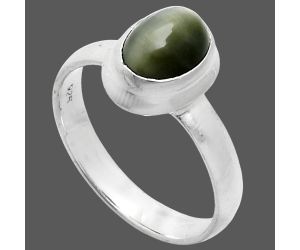 Genuine Cats Eye Ring size-7.5 EXR05102 R-1007, 7x9 mm