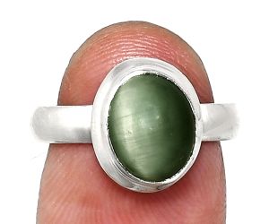 Genuine Cats Eye Ring size-7 EXR05104 R-1007, 8x10 mm